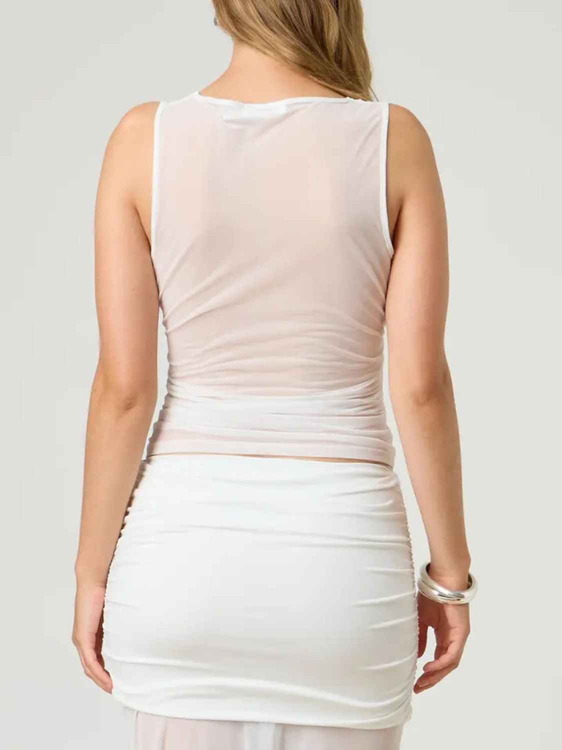 Ruched Round Neck Tank - Damned Threads